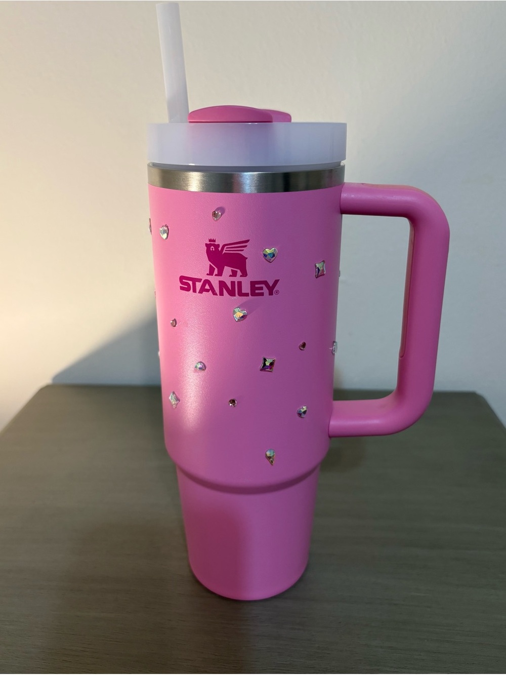 Stanley Pink Tumbler 30 oz Jewel Decals Barbie Bubble Bedazzled